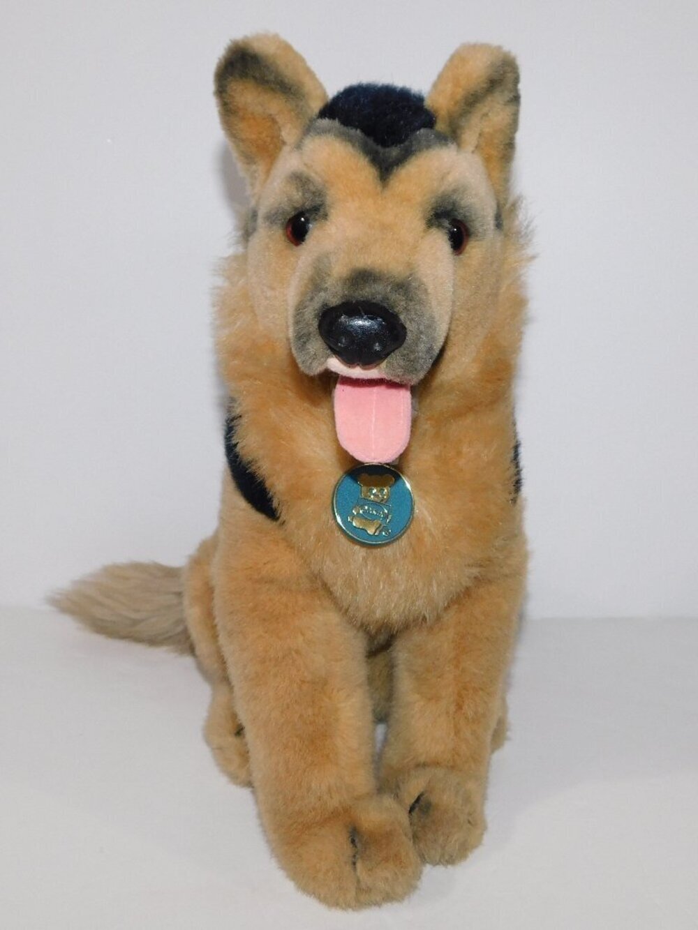 Plush Realistic German Shepherd VTG 1975 Dakin 14"  Stuffed Puppy Dog w Tag